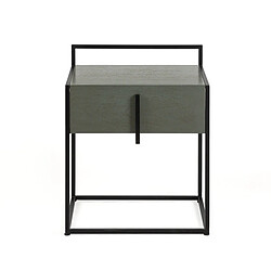 Table de Nuit Thai Natura Noir Gris 50 x 60 x 40 cm