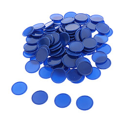 Acheter 25MM barillet en plastique Coin Chip Money 100 barils un baril Concave Edge Blue