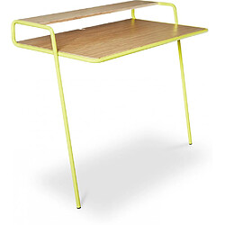 ICONIK INTERIOR Table inclinable en métal et bois style scandinave Jaune 