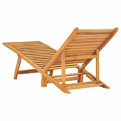 Avis Helloshop26 Transat chaise longue bain de soleil lit de jardin terrasse meuble d'extérieur bois de teck solide 02_0012712