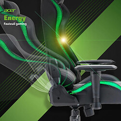 Acer gaming - Fauteuil gaming Energy - RGB contrôlable - Full réglable - Design Carbone