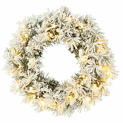 Paris Prix Couronne de Noël Led Enneigée 44cm Vert & Blanc