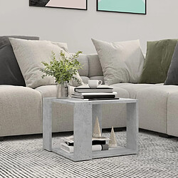 vidaXL Table basse Gris béton 40x40x30 cm Bois d'ingénierie 