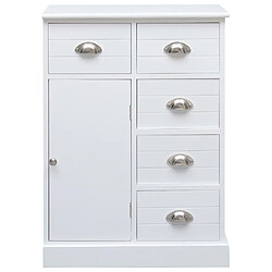 Maison Chic Buffet commode,console avec 10 tiroirs pour rangement Blanc 113x30x79 cm Bois -MN89259 pas cher