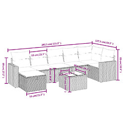 Avis vidaXL Salon de jardin avec coussins 8pcs mélange beige résine tressée