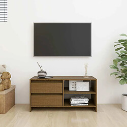 Avis Maison Chic Meuble TV scandinave - Banc TV pour salon Marron miel 80x31x39 cm Bois de pin massif -MN22433