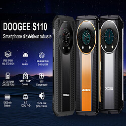 Doogee S110 Android TELEPHONE MOBILE Noir-6.58" 22Go/256Go/TF 2To 10800mAh(66W) caméra Triple AI 4G smartphone