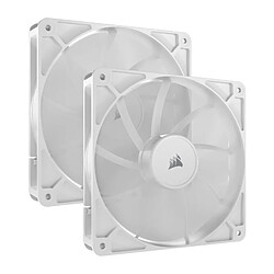 Pack de 2 ventilateurs PWM 140mm - CORSAIR - RS140 - Blanc 