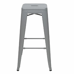 Mendler 4x tabouret de bar HWC-A73, chaise de comptoir, métal, empilable, design industriel ~ gris