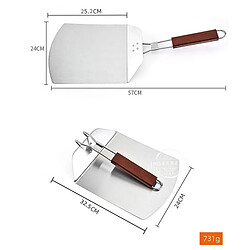 Acheter Pelle à Pizza en Acier Inoxydable avec Poignée Pliante pour Faire Maison Pizza Pain Gâteaux Biscuits Taille de la Palette 22.44 x 9.45 pouces