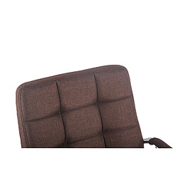 Decoshop26 Fauteuil de bureau sur roulettes hauteur réglable pivotant accoudoirs en tissu marron 10_0002473 pas cher