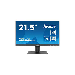 Ecran IIYAMA 21.5" Noir IPS 16:9 1ms ULTRA MINCE 1920x1080 100Hz 300 cd/m² 1ms HDMI Displayport HPs 2x1W Réduc lumière bleue 3 côtés sans bordure / XU2293HS-B6