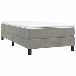 Avis Maison Chic Lit Adulte - Lit simple Lit à sommier tapissier et matelas moelleux - Meuble de Chambre - Gris clair 100x200cm Velours -MN96604