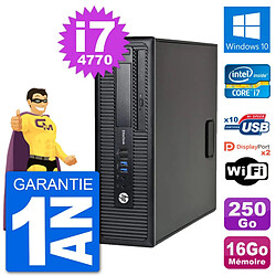 PC HP EliteDesk 800 G1 Core i7-4770 RAM 16Go Disque Dur 250Go Windows 10 Wifi · Occasion 