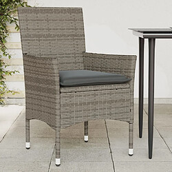 Maison Chic Lot de 2 Chaises de jardin avec coussins | chaises Relax d'extérieur gris résine tressée -GKD82392