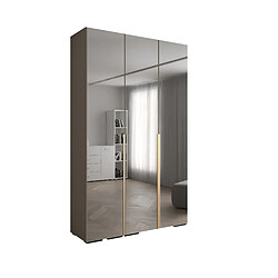 Abiks Meble Inova 1 Armoire avec miroir et portes battantes 236,7/150/47 3 Portes (gris/d’oro)