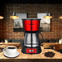 Techwood PACK DEJEUNER Cafetière Machine à café Programmable Inox Rouge 1.5L 1000W + Grille-pain Inox Rouge 2 Fentes 700W