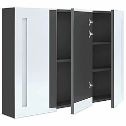 Acheter Maison Chic Armoire de salle de bain,Meuble de rangement,Meuble haut à miroir LED 89x14x62 cm Gris -GKD531774