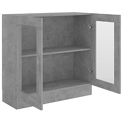 Acheter vidaXL Armoire à vitrine Gris béton 82,5x30,5x80 cm Bois d'ingénierie