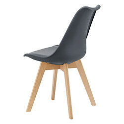 Acheter Helloshop26 lot de 2 chaises siège de salle à manger scandinave cuisine plastique similicuir gris 03_0002770