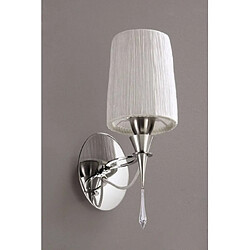 Luminaire Center Applique murale Lucca avec interrupteur 1 Ampoule E27, chrome poli avec Abat jour blanc & cristal transaparent Coloris : chrome poli Coloris de l'abat jour : blanc Largeur en Cm : 12 Hauteur en Cm : 34 Profondeur en Cm : 21 Poids en Kilos : 0,50 Type d'ampoule : E27