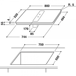 Bauknecht Table de cuisson à induction hotte intégrée