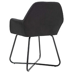 Maison Chic Lot de 6 Chaises à manger | Chaise de salle à manger cuisine noir tissu -GKD80514 pas cher