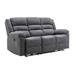 Avis Vente-Unique Canapé 3 places relax électrique en tissu gris BUROLO