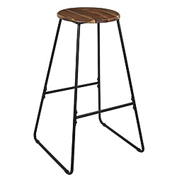 The Home Deco Factory Tabouret de bar en acacia VISBY - Marron et noir