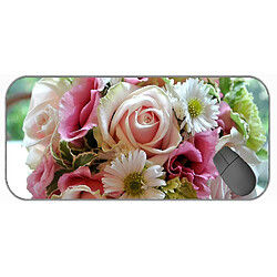 Universal (750x300x3) Mouspade XXL Long, bouquet Rose Flower Daisy Mousepad en caoutchouc non glissant