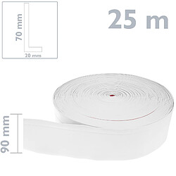 Primematik Plinthe flexible autocollante 70 x 20 mm. Longueur 25 m blanc