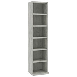 vidaXL Armoire à CD Gris béton 21x20x88 cm Bois d'ingénierie