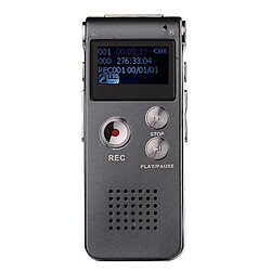 Dictaphone Professionnel USB 8GB Avec Enregistreur Vocal, Lecteur MP3 WAV et Fonction VAR ROM 4 Go Gris YONIS