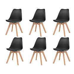 vidaXL Chaises à manger lot de 6 Noir Plastique