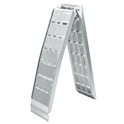 Helloshop26 Rampe de chargement multi-usage pliante aluminium rail collision 228 cm jusqu'a 680 kg gris 16_0002132