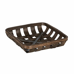 BigBuy Home Set de basket Marron Bois 52 x 52 x 11,5 cm (3 Unités) pas cher