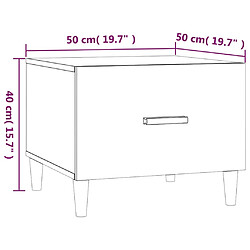 vidaXL Tables basses 2 pcs chêne fumé 50x50x40 cm bois d'ingénierie pas cher