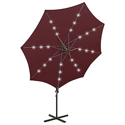 Acheter vidaXL Parasol de jardin en porte-à-faux avec mât et lumières LED