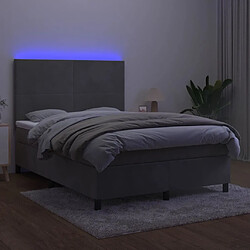 Acheter Sommier à lattes LED,Cadre à lattes de lit avec matelas pour Adulte Gris clair 140x190 cm -MN46347