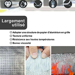 Ruban Imperméable à Haute Température Feuille d'Aluminium 200mm x 5m Butyle Epais Mur Piscine Toit Fissure Réparation de Conduits