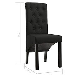 vidaXL Chaises à manger lot de 6 noir tissu pas cher