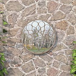 vidaXL Miroir de jardin Sable 40x3 cm Fer Rond utilisation extérieure