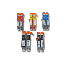 vhbw 10x cartouche d'encre compatible lot pour HP Photosmart D5445, D5460, D5463, D6548, D7560 