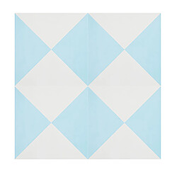 Pegane 4 Carreaux de ciment véritable 0,48m2 / Carreaux de ciment artisanaux pour sol et mur coloris Bleu - l.20 x L.20 cm 