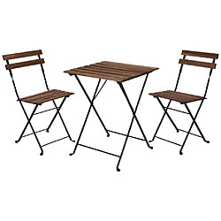 ProGarden Ensemble de bistro 3 pcs Noir 