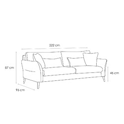 Acheter Courtois Laville Canapé Figari 3 places tissu orange