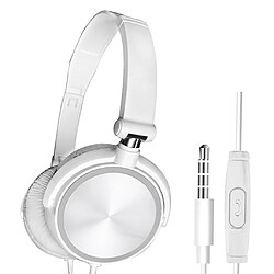 Casque De Jeu Filaire Pliable Deep Bass 3,5 Mm Pour Téléphone / Ordinateur Blanc pas cher