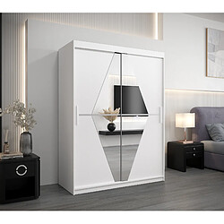 Abiks Meble Armoire Boliwia à portes coulissantes 200/150/62 2 portes (blanc/blanc)