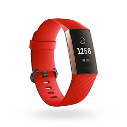 Shot Bracelet Silicone pour FITBIT Charge 4 Taille L 105-133mm Grand Poignet Sport (ROUGE) 