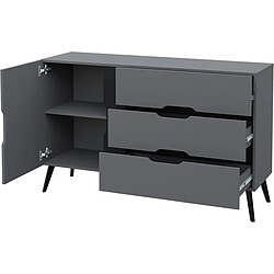 Avis palozi home Buffet Dazel - 138 x 42 x 85 cm - Gris/Noir